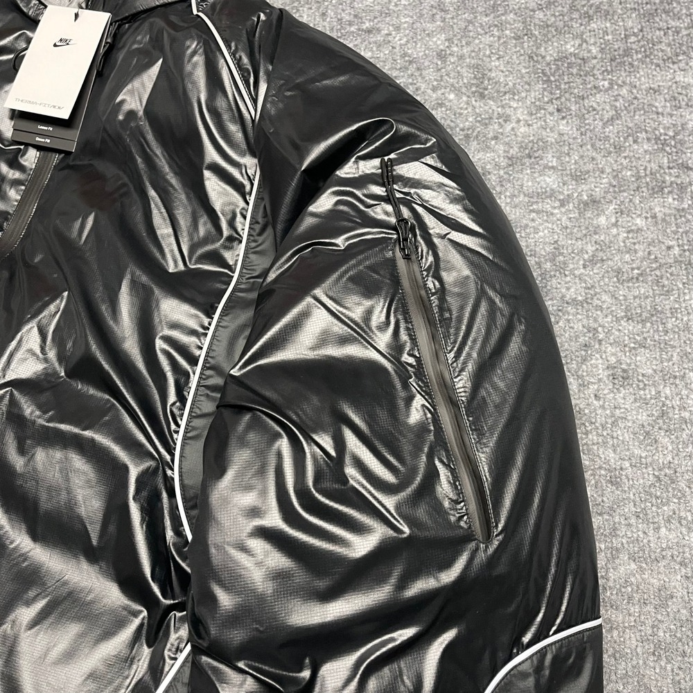 Nike Bubble Jacket Men XL Black Anthracite Puffer Loose Fit Down Fill II3869-010 - Picture 4 of 16